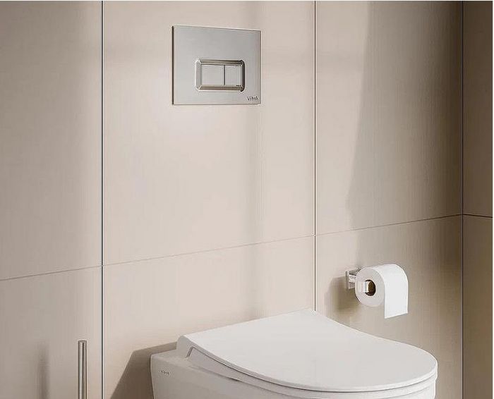 Комплект унитаза с инсталляцией Vitra Normus 9773B003-7200 с сиденьем Микролифт и клавишей смыва Хром глянцевый