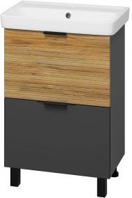 Тумба с раковиной Misty Форест 60 УТ000023197 Дуб Вотан Антрацит