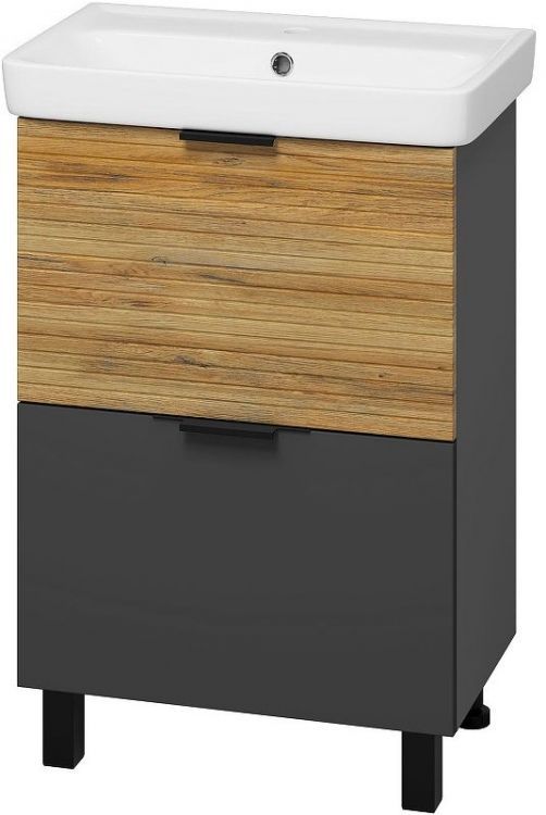 Тумба с раковиной Misty Форест 60 УТ000023197 Дуб Вотан Антрацит