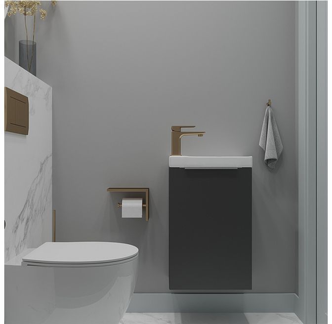 Тумба под раковину ЗОВ Монови Слим 40 MS40G подвесная цвет Антрацит