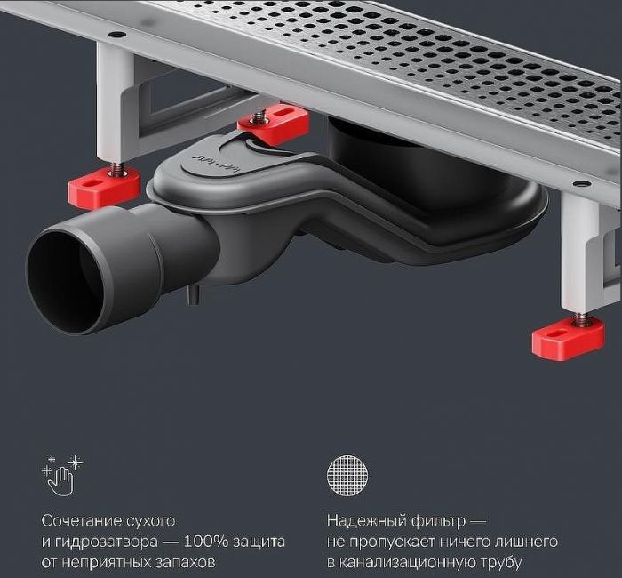Душевой лоток AM.PM MasterFlow 70 W01SC-P11-070-01SB с решеткой Хром матовый Cut Gradient