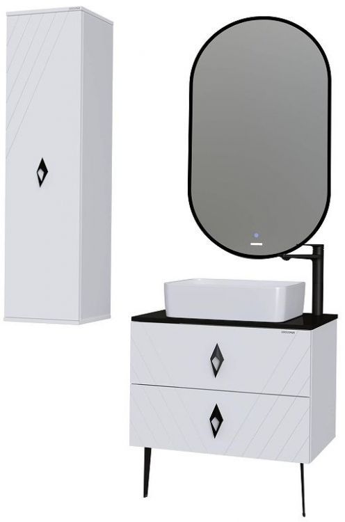 Шкаф пенал Grossman Вива 35 303511 подвесной цвет Белый глянцевый