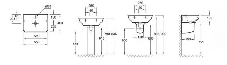 Раковина Jacob Delafon Struktura, 55 см, EGE111-Z-00 Раковина Jacob Delafon Struktura, 55 см, EGE111-Z-00