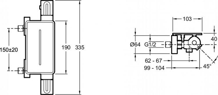 Смеситель для ванны с душем Jacob Delafon Metro E21768-CP с полкой, термостатический, хром