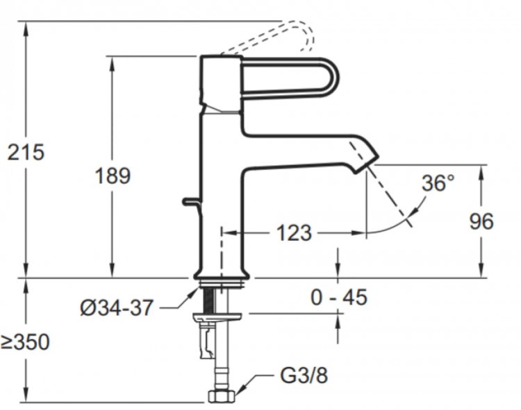 Смеситель для раковины Jacob Delafon Odeon Rive Gauche E21029-GLD-00, корпус белый, ручка золото