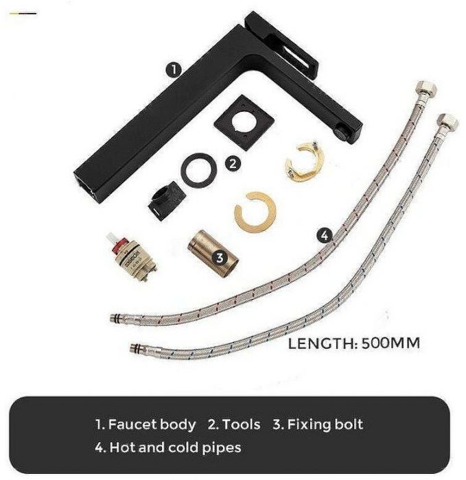 Смеситель для раковины Gappo G17-6 G1017-62 Черный матовый