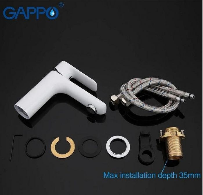 Смеситель для раковины Gappo G48 G1048 Белый Хром