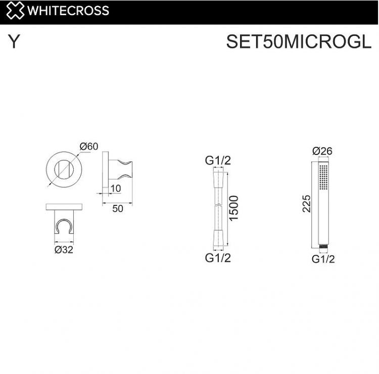 Душевой гарнитур Whitecross Y gold SET50MICROGL цвет Золото