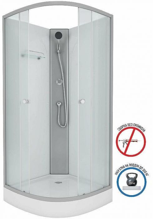 Душевая кабина Niagara Eco 90x90 E90/13/MT/BK без гидромассажа