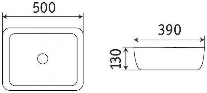 Раковина-чаша CeramaLux 50 2105B Черная глянцевая