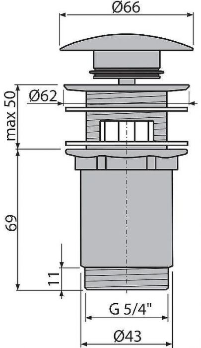 Донный клапан Alcaplast A392-G-P click-clack Золото глянец