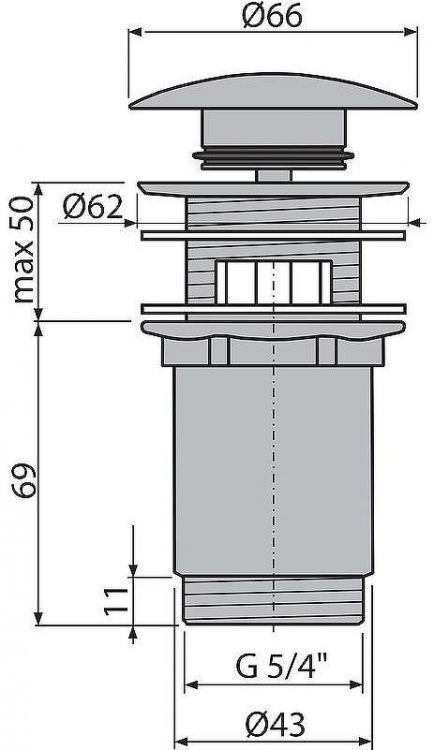 Донный клапан Alcaplast A392-G-P click-clack Золото глянец