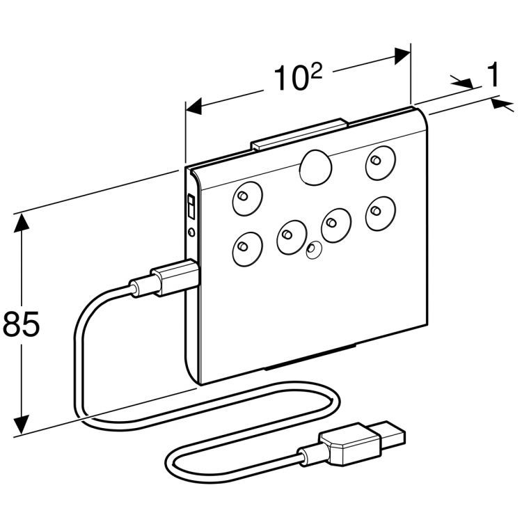 Подсветка Geberit для высоких шкафчиков, 85 х 10 х 102 мм