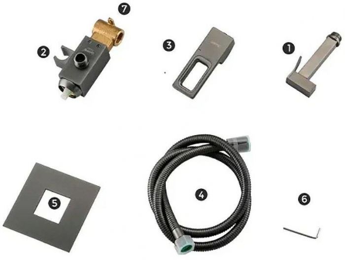 Гигиенический душ со смесителем Gappo G17-9 G7217-9 Оружейная сталь