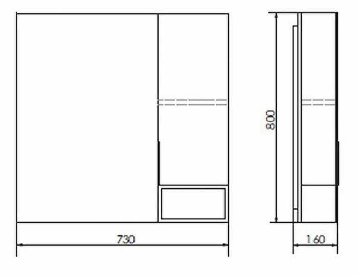 Зеркало со шкафом Comforty Штутгарт 75 00004151037 Дуб темно-коричневый Черное матовое