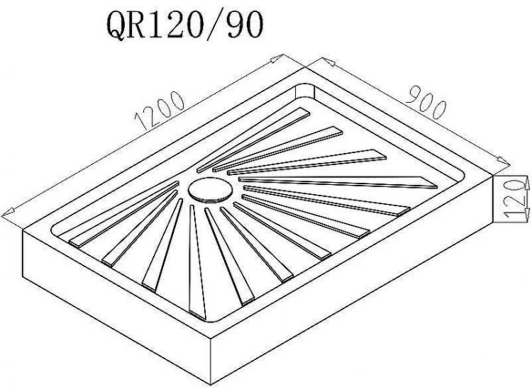Душевой поддон из АБС-пластика Ceruttispa QR120/90 120х90 7750 Белый Душевой поддон из АБС-пластика Ceruttispa QR120/90 120х90 7750 Белый