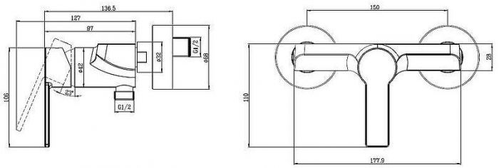 Смеситель для душа Villeroy&Boch Architectura TVS10300100061 Хром