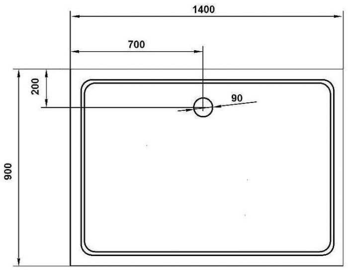 Душевой поддон из стеклокомпозита Cezares Tray SMC 140x90 TRAY-M-AH-140/90-35-W Белый