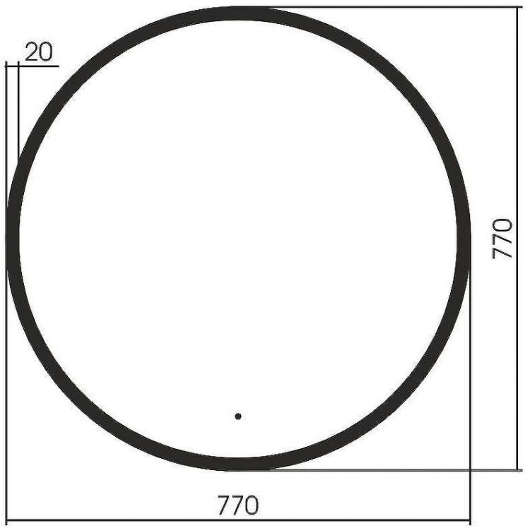 Зеркало Abber Mond 77 AG6204SCB-0.77 с подсветкой Черное с бесконтактным выключателем и диммером