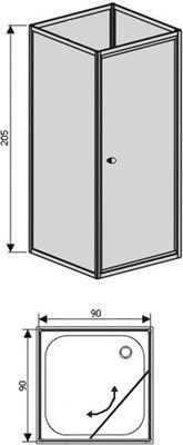 Душевая кабина RGW Andaman OLB-206 90 см, профиль белый