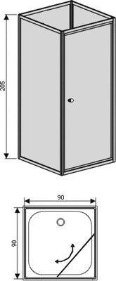 Душевая кабина RGW Andaman OLB-206 90 см, профиль белый