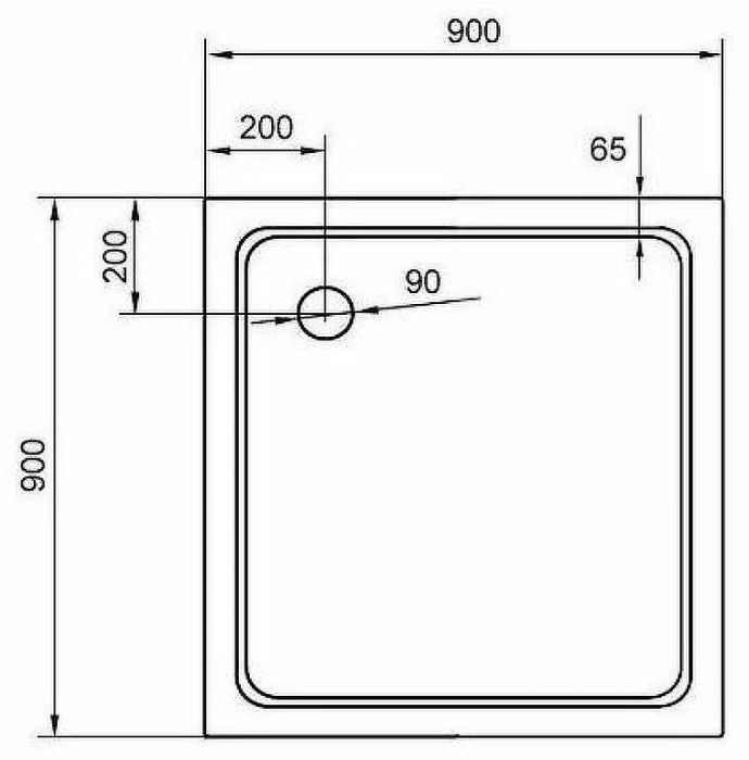 Душевой поддон из стеклокомпозита Cezares Tray SMC 90x90 TRAY-M-A-90-35-W Белый