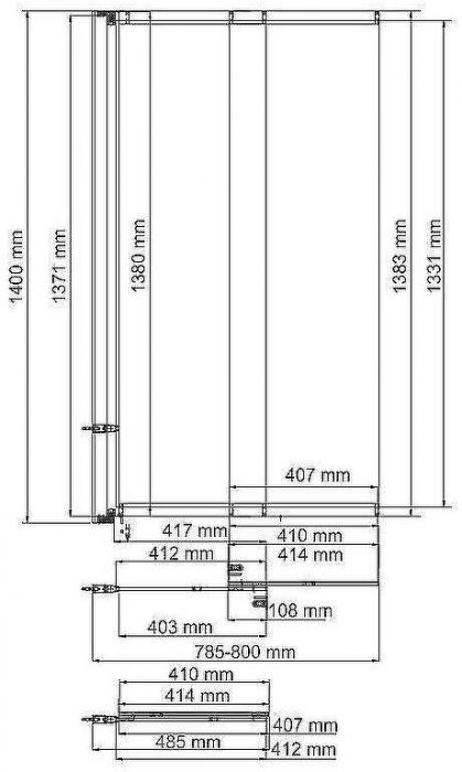 Шторка на ванну WasserKRAFT Main 80 41S02-80 профиль Хром стекло прозрачное