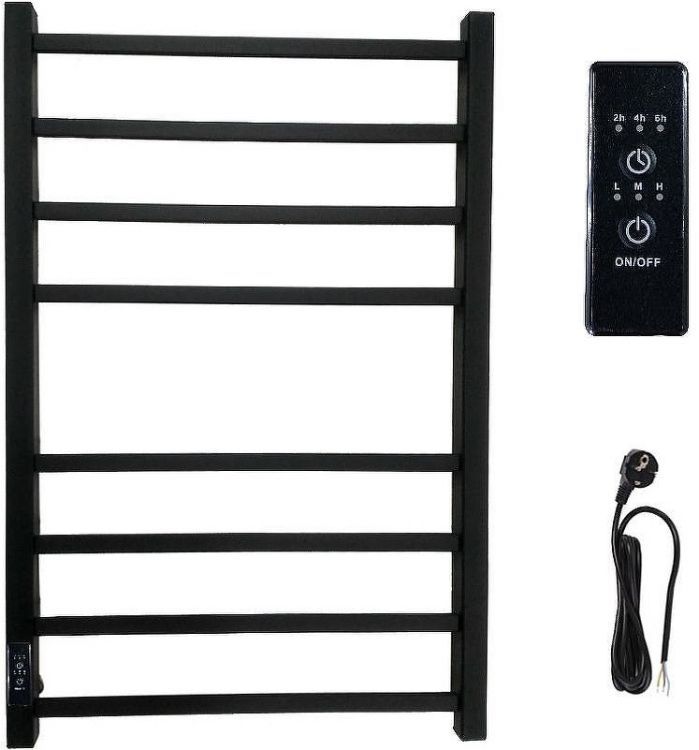 Электрический полотенцесушитель Маргроид Вид 81-10 профильный 800x500 8110-8050-1081-9005L левый Черный матовый