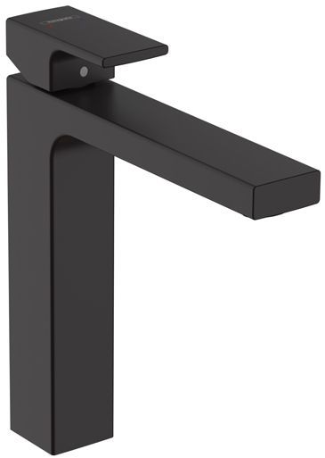 Hansgrohe Vernis Shap Смеситель для раковины, излив 190 мм, с донным клапаном, цвет: матовый черный