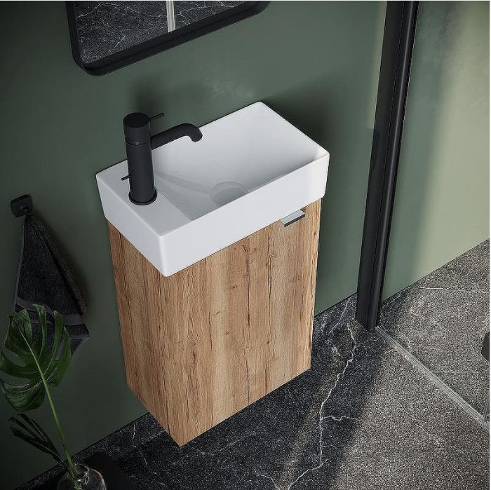 Тумба под раковину Sancos Mini 37 L MN35EGL подвесная Дуб Галифакс натуральный