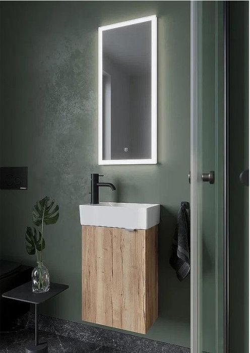 Тумба под раковину Sancos Mini 37 L MN35EGL подвесная Дуб Галифакс натуральный