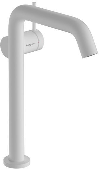 Hansgrohe Tecturis S Смеситель для раковины 240 Fine CoolStart EcoSmart+, однорычажный, для умывальников со сливным гарнитуром Push-Open, цвет: матовый белый