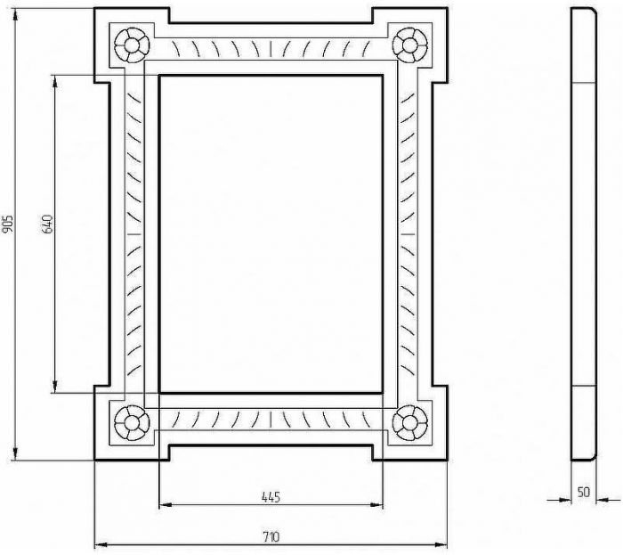 Зеркало Migliore CDB 70 26710 Слоновая кость Золото