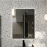 Зеркало Jorno Kvadro 60 Kvdr.02.60/W/RL с подсветкой с бесконтактным выключателем и часами
