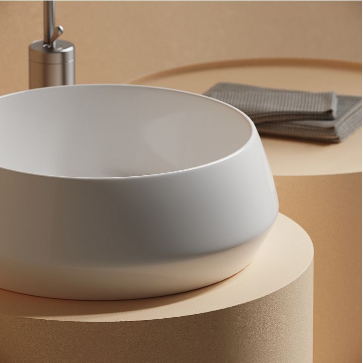 Раковина накладная круглая CERAMICANOVA Maya, 400x400x140, цвет белый, CN12004 Раковина накладная круглая CERAMICANOVA Maya, 400x400x140, цвет белый, CN12004
