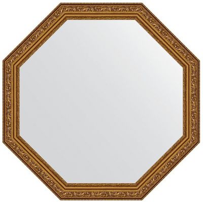 Зеркало Evoform Octagon 65х65 BY 3968 в багетной раме - Виньетка состаренное золото 56