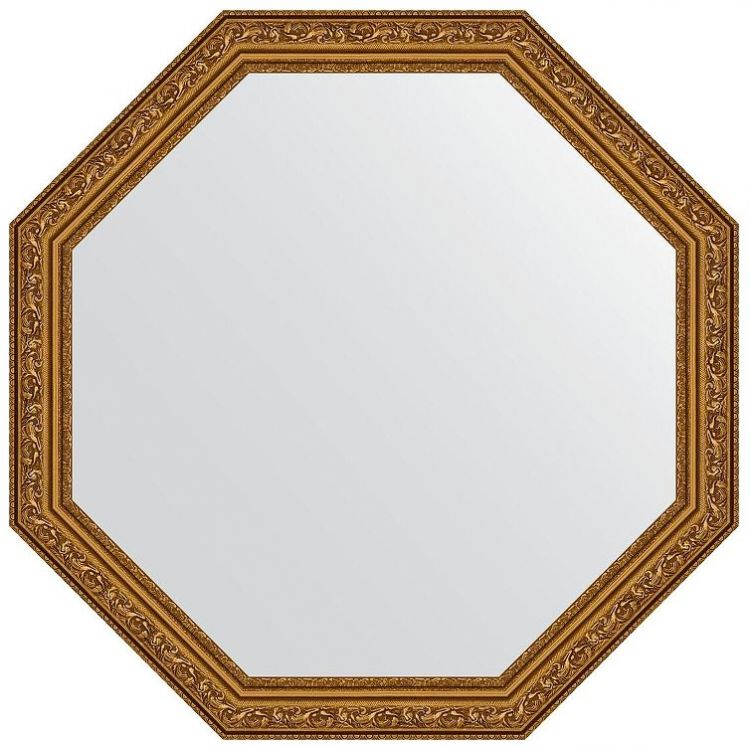 Зеркало Evoform Octagon 65х65 BY 3968 в багетной раме - Виньетка состаренное золото 56