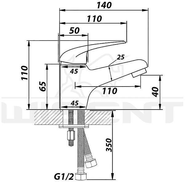 Смеситель для раковины Wisent WP10027 цвет Хром