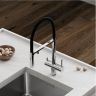 Смеситель для кухни Sancos Imola с гибким изливом, цвет хром/черный, SC4010CH