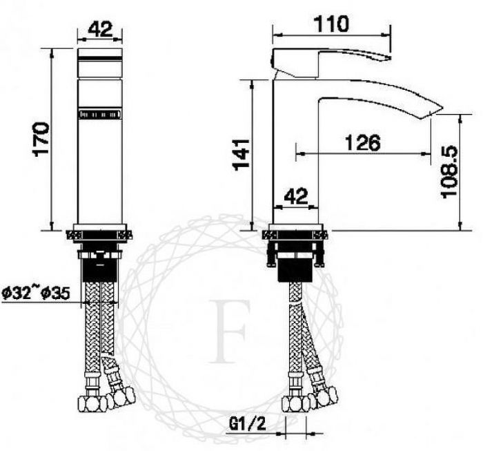 Смеситель для раковины FILARETE Waterfall FL5010BL цвет Черный матовый