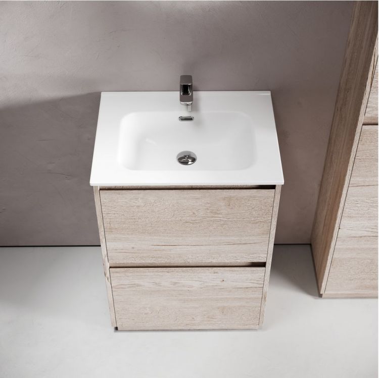 Тумба напольная под раковину SANCOS Libra Floor, дуб галифакс натуральный 590х450х840 мм, LB60FEG