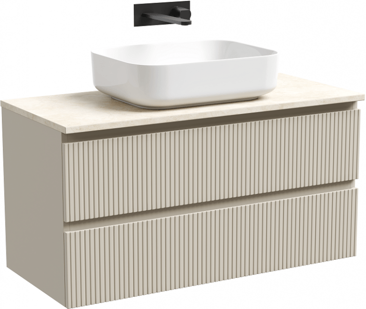 Тумба подвесная SANCOS Snob T, Beige Soft 995х445х500, под столешницу без отверстия под смеситель, цвет Kreman, SNT100CE