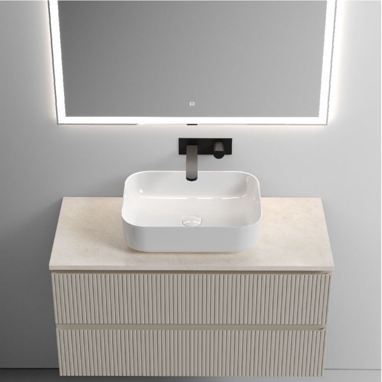 Тумба подвесная SANCOS Snob T, Beige Soft 995х445х500, под столешницу без отверстия под смеситель, цвет Kreman, SNT100CE Тумба подвесная SANCOS Snob T, Beige Soft 995х445х500, под столешницу без отверстия под смеситель, цвет Kreman, SNT100CE