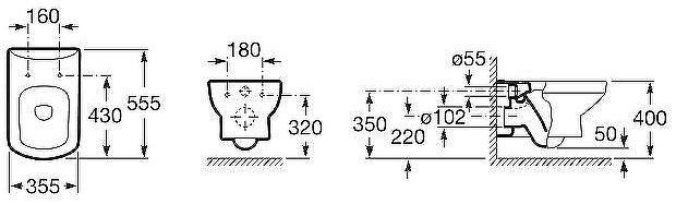 Комплект унитаза с инсталляцией Roca Dama Senso 893104680 с сиденьем Микролифт