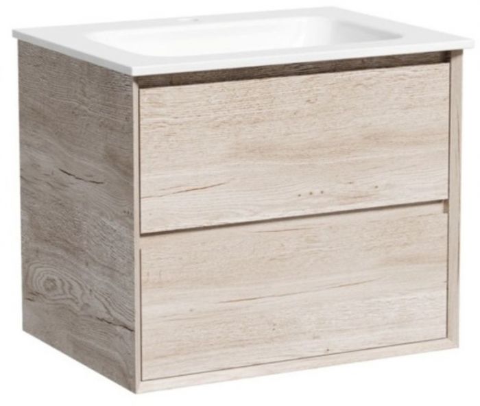 Тумба подвесная SANCOS под раковину Marmi 2.0, дуб галифакс натуральный 590х445х520, MR2.060EG