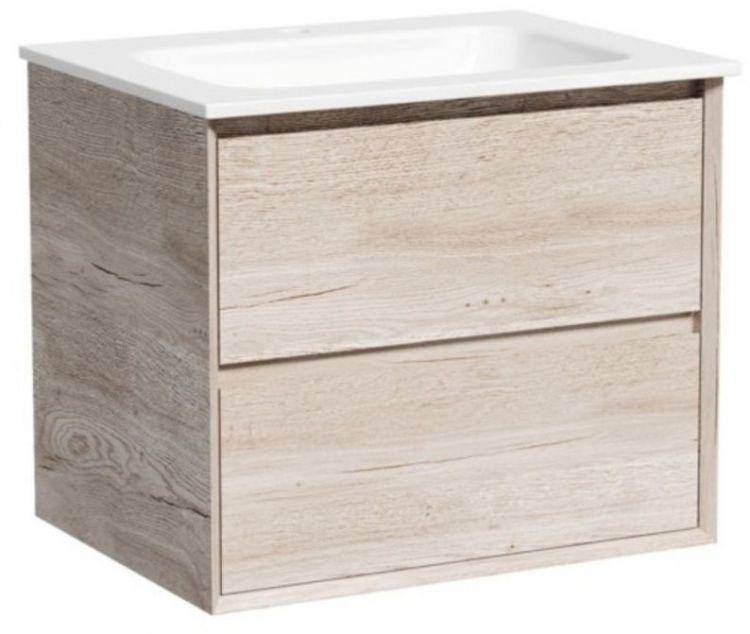 Тумба подвесная SANCOS под раковину Marmi 2.0, дуб галифакс натуральный 590х445х520, MR2.060EG