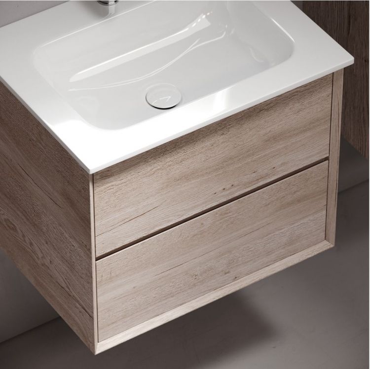 Тумба подвесная SANCOS под раковину Marmi 2.0, дуб галифакс натуральный 590х445х520, MR2.060EG