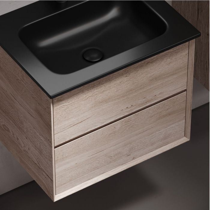 Тумба подвесная SANCOS под раковину Marmi 2.0, дуб галифакс натуральный 590х445х520, MR2.060EG