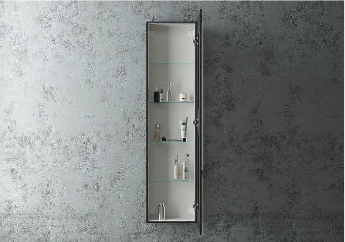 Зеркальный шкаф Континент Mirror Box black Led 40 МВК050 с подсветкой Черный