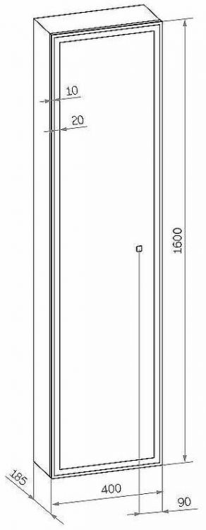 Зеркальный шкаф Континент Mirror Box black Led 40 МВК050 с подсветкой Черный